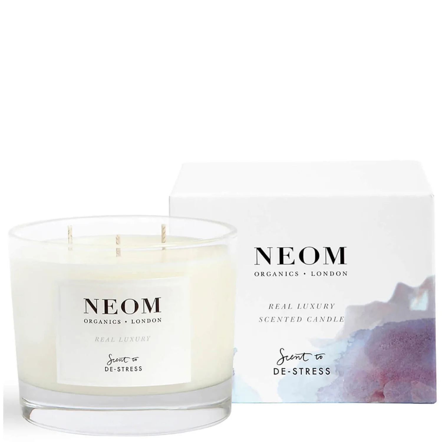 NEOM Real Luxury De-Stress Scented 3 Wick Candle 1 NEOM Real Luxury De-Stress Scented 3 Wick Candle