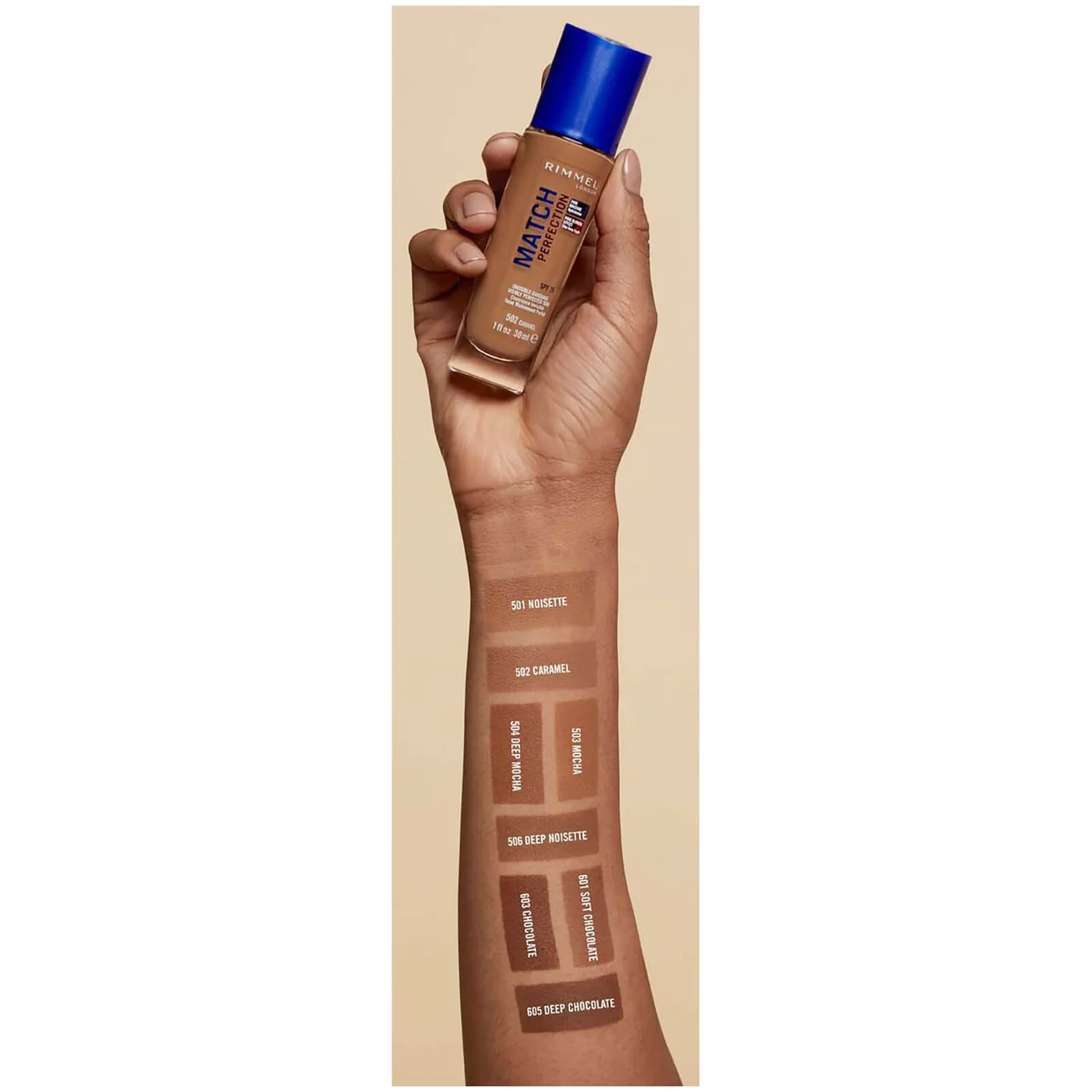 Rimmel London SPF 20 Match Perfection Foundation 30ml (Various Shades) 5 Rimmel London SPF 20 Match Perfection Foundation 30ml (Various Shades) - Image 5