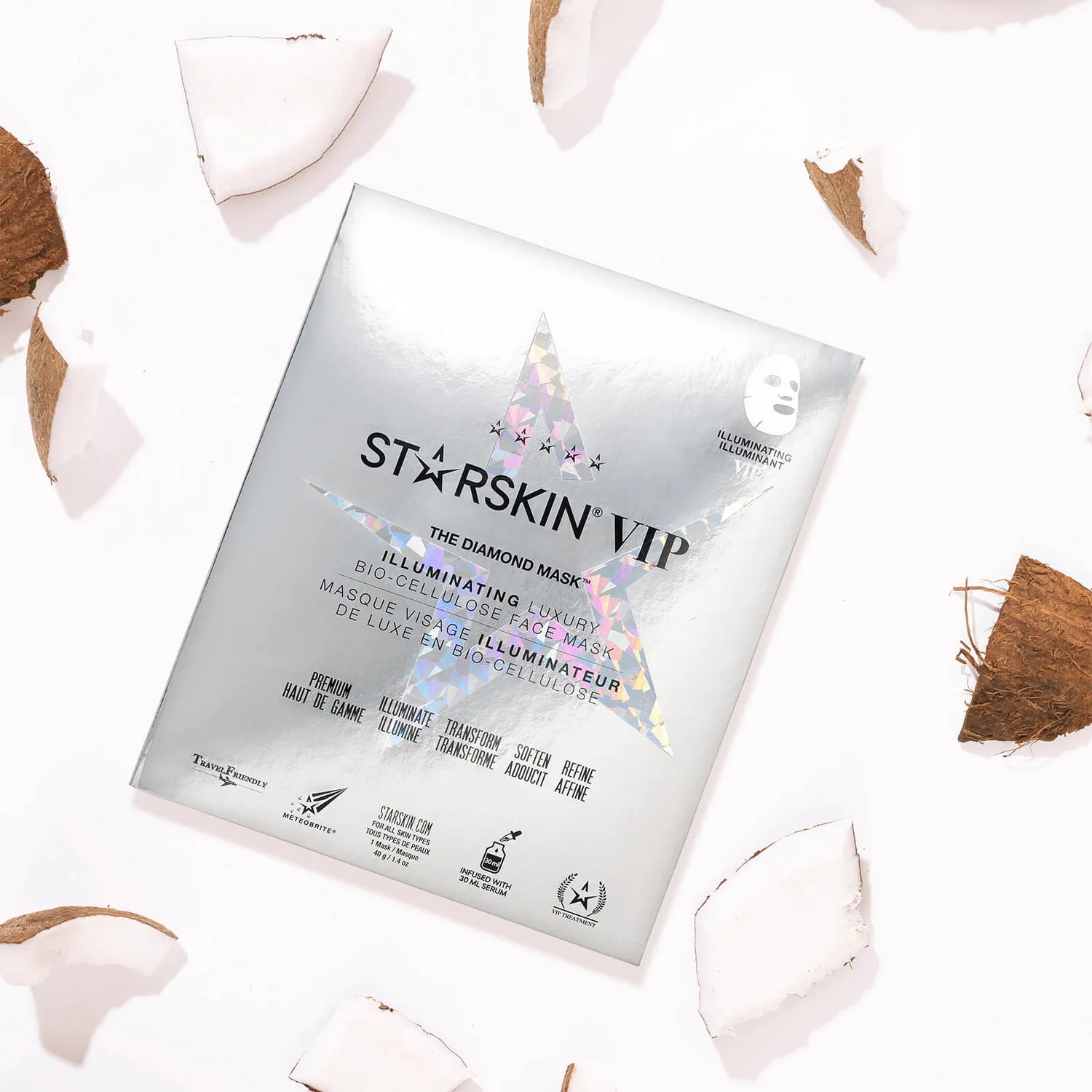 STARSKIN The Diamond Mask™ VIP Illuminating Coconut Bio-Cellulose Second Skin Face Mask 2 STARSKIN The Diamond Mask™ VIP Illuminating Coconut Bio-Cellulose Second Skin Face Mask - Image 2