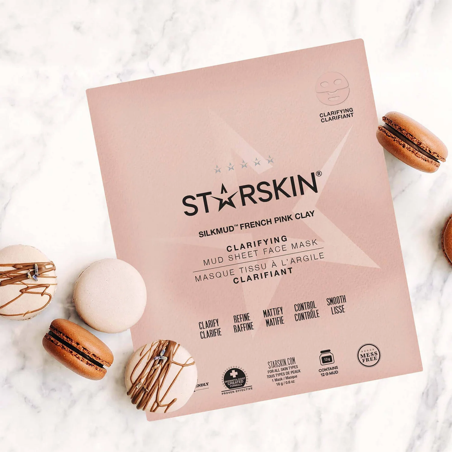 STARSKIN SILKMUD™ Pink French Clay Purifying Liftaway Mud Face Sheet Mask 2 STARSKIN SILKMUD™ Pink French Clay Purifying Liftaway Mud Face Sheet Mask - Image 2