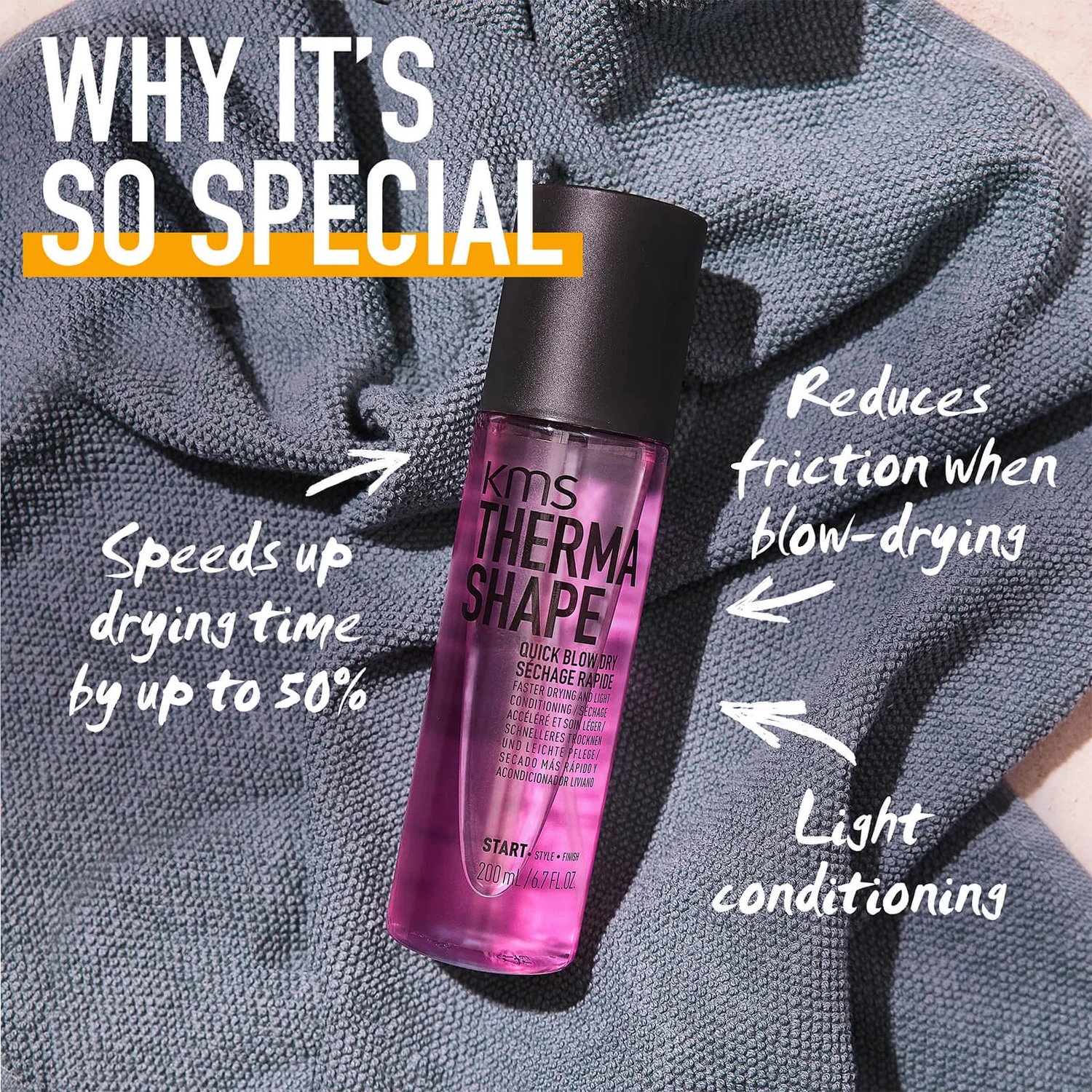 KMS ThermaShape Quick Blow Dry 200ml 2 KMS ThermaShape Quick Blow Dry 200ml - Image 2