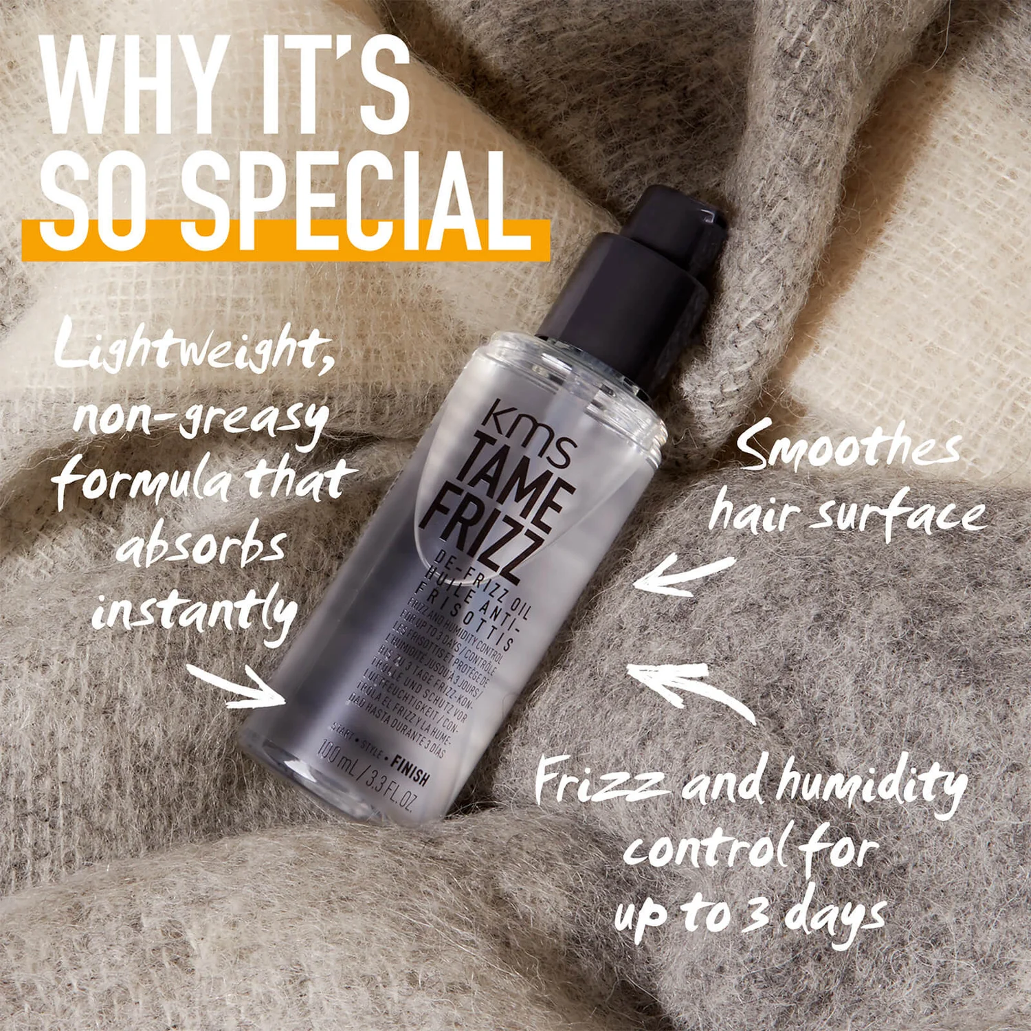 KMS TameFrizz De-Frizz Oil 100ml 2 KMS TameFrizz De-Frizz Oil 100ml - Image 2