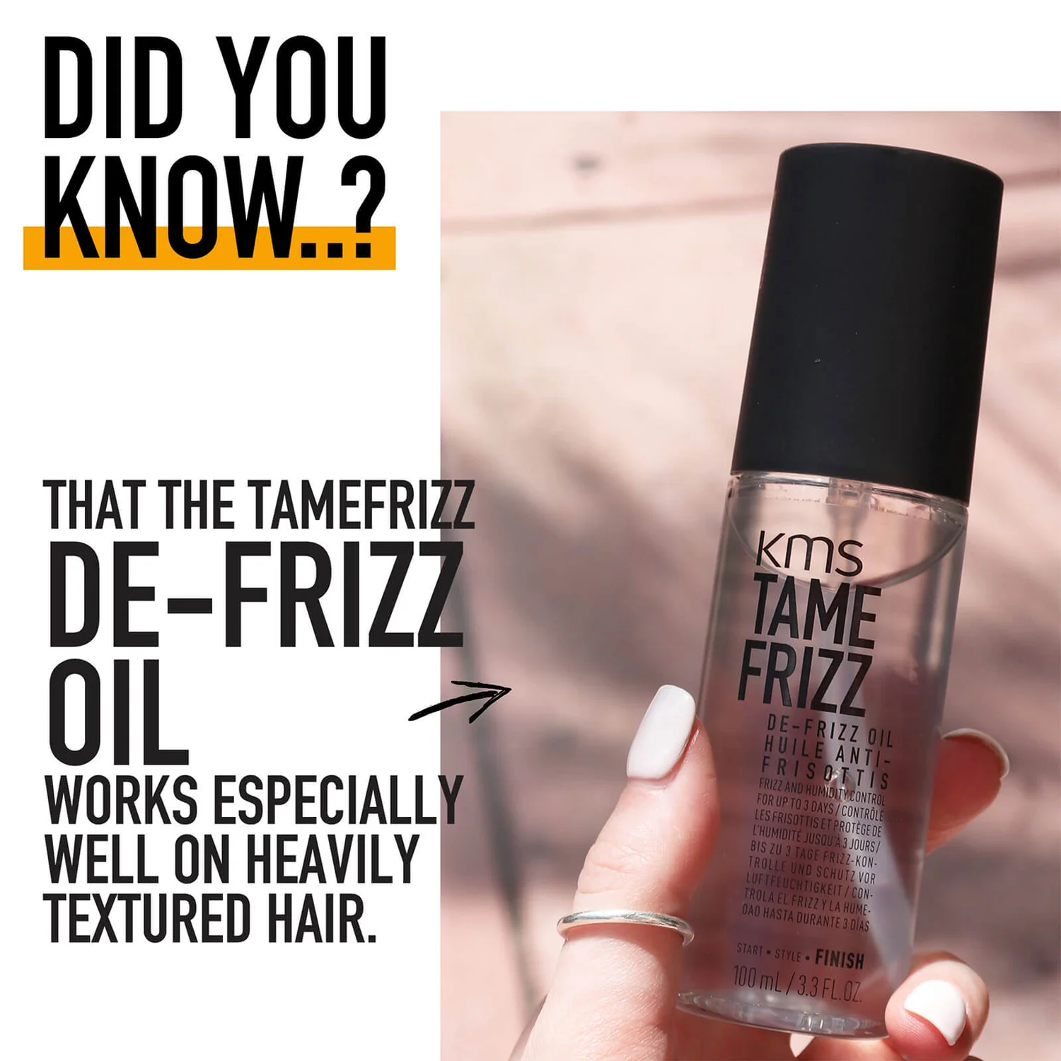 KMS TameFrizz De-Frizz Oil 100ml 4 KMS TameFrizz De-Frizz Oil 100ml - Image 4