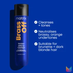 Matrix Total Results Brass Off Brunette Neutralising Blue Shampoo For Lightened Brunette Hair 300ml -Skincare Store 11488372 2045068990774827