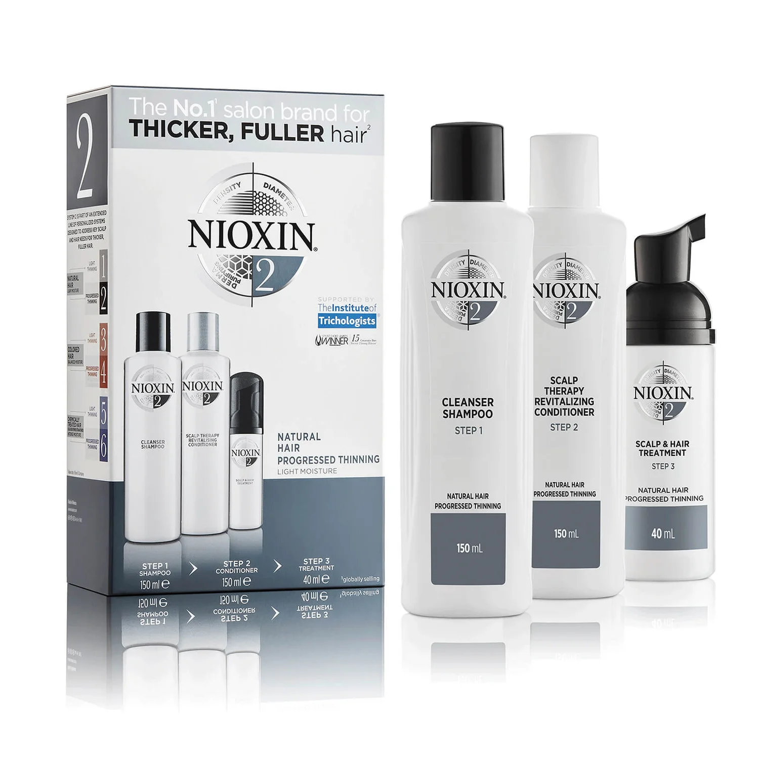 NIOXIN 3-Part System 2 Trial Kit For Natural Hair With Progressed Thinning 1 NIOXIN 3-Part System 2 Trial Kit For Natural Hair With Progressed Thinning
