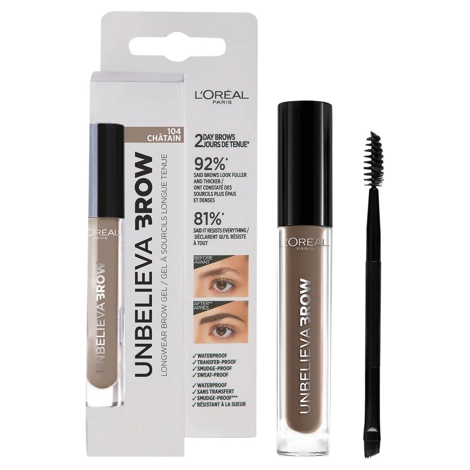 L’Oréal Paris L'Oréal Paris Unbelievabrow Long-Lasting Brow Gel 3.4ml (Various Shades) 3 L’Oréal Paris L'Oréal Paris Unbelievabrow Long-Lasting Brow Gel 3.4ml (Various Shades) - Image 3