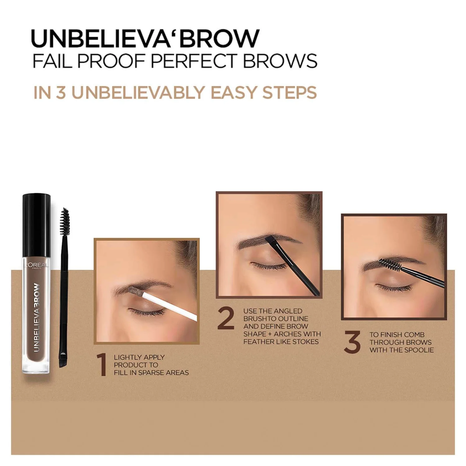 L’Oréal Paris L'Oréal Paris Unbelievabrow Long-Lasting Brow Gel 3.4ml (Various Shades) 4 L’Oréal Paris L'Oréal Paris Unbelievabrow Long-Lasting Brow Gel 3.4ml (Various Shades) - Image 4