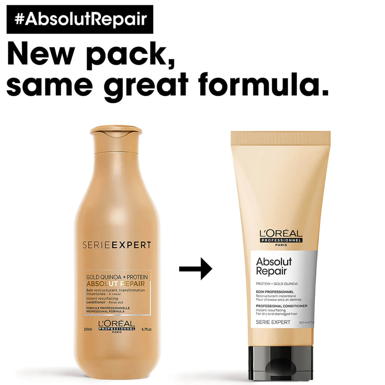 L'Oréal Professionnel Serié Expert Absolut Repair Gold Conditioner 200ml 2 L'Oréal Professionnel Serié Expert Absolut Repair Gold Conditioner 200ml - Image 2
