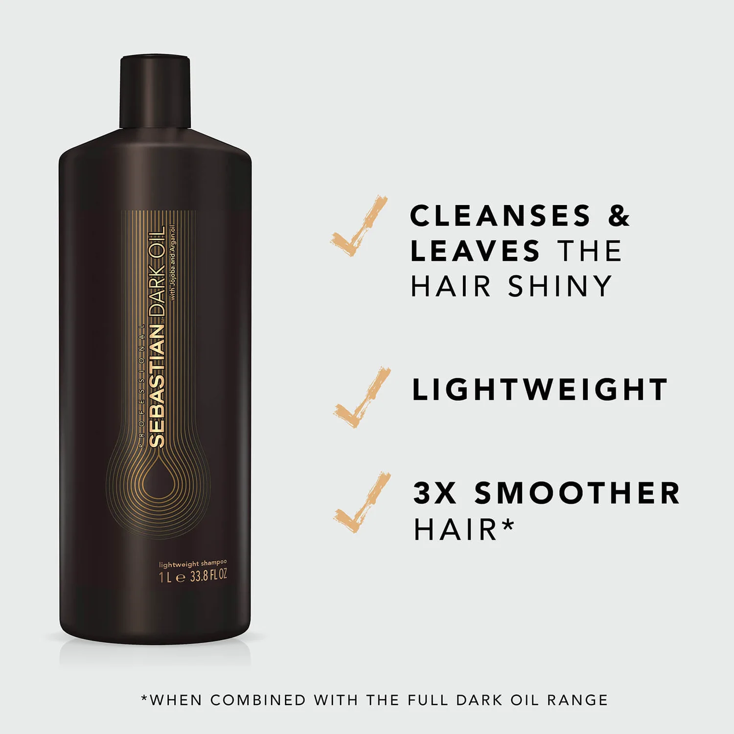 Sebastian Dark Oil Lightweight Jojoba And Argan Oils Shampoo, 33.8 Fl Oz 3 Sebastian Dark Oil Lightweight Jojoba And Argan Oils Shampoo, 33.8 Fl Oz - Image 3
