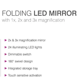 Rio 24 LED Touch Dimmable Cosmetic Makeup Mirror With 2X & 3X Magnification -Skincare Store 12260155 1264779237392940