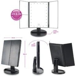 Rio 24 LED Touch Dimmable Cosmetic Makeup Mirror With 2X & 3X Magnification -Skincare Store 12260155 2104779237307032