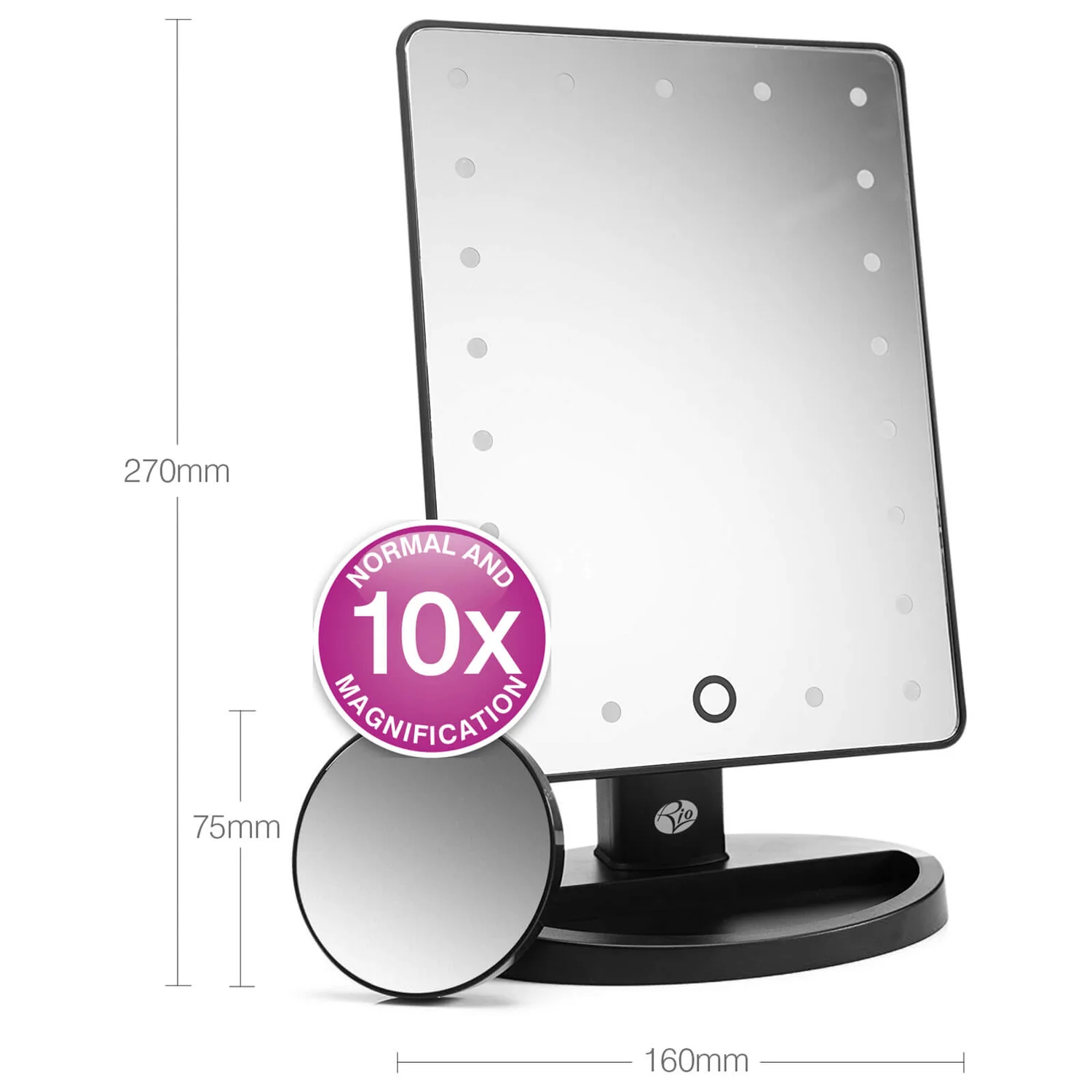 Rio 24 LED Touch Dimmable Makeup Mirror 3 Rio 24 LED Touch Dimmable Makeup Mirror - Image 3