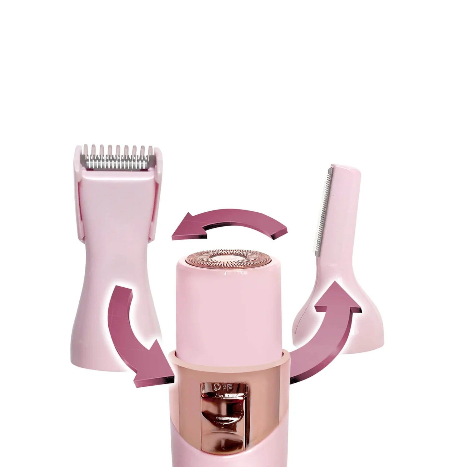 MAGNITONE London FuzzOff 3-in-1 Trimmer - Pink 3 MAGNITONE London FuzzOff 3-in-1 Trimmer - Pink - Image 3