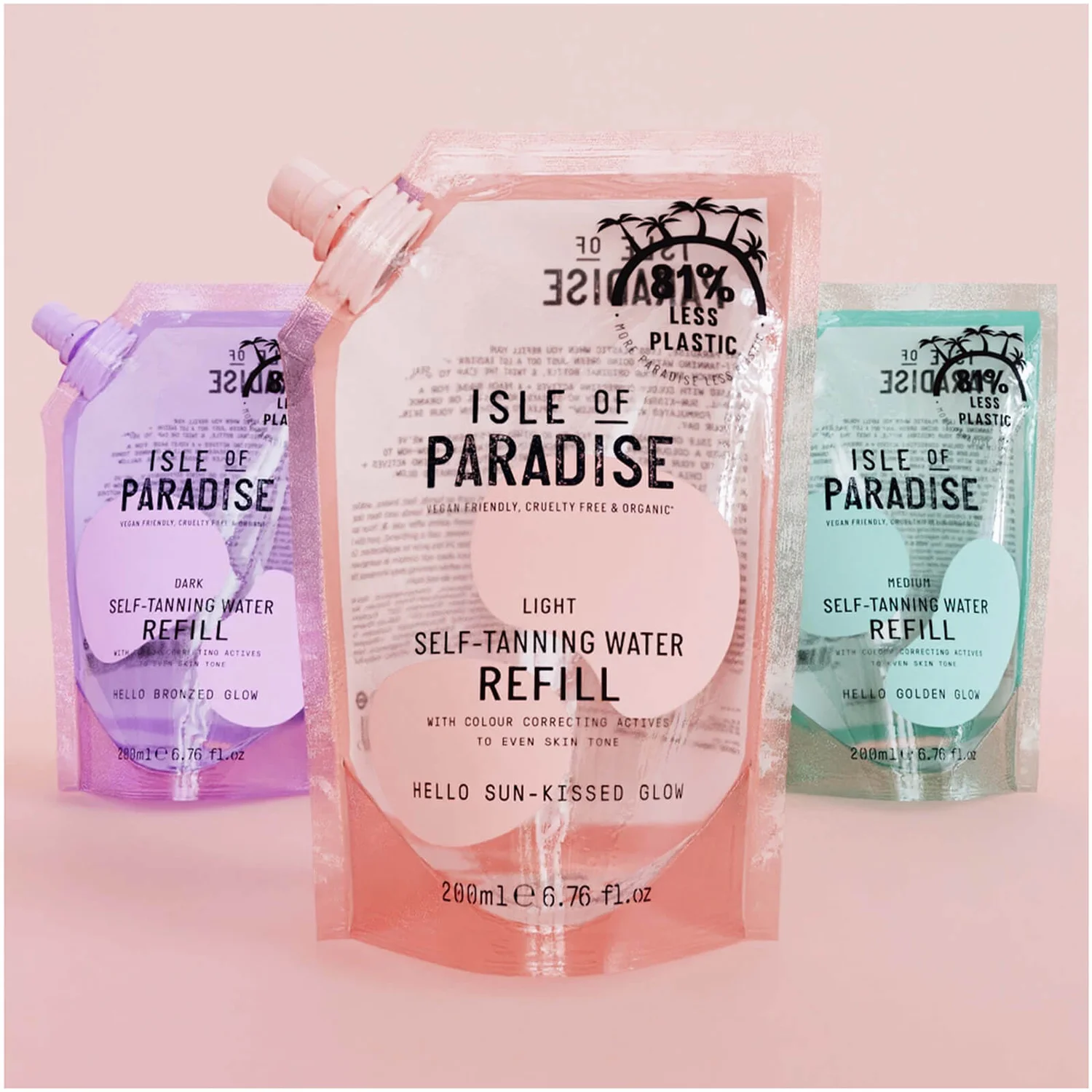 Isle Of Paradise Self-Tanning Water Refill Pouch Light 200ml 3 Isle Of Paradise Self-Tanning Water Refill Pouch Light 200ml - Image 3