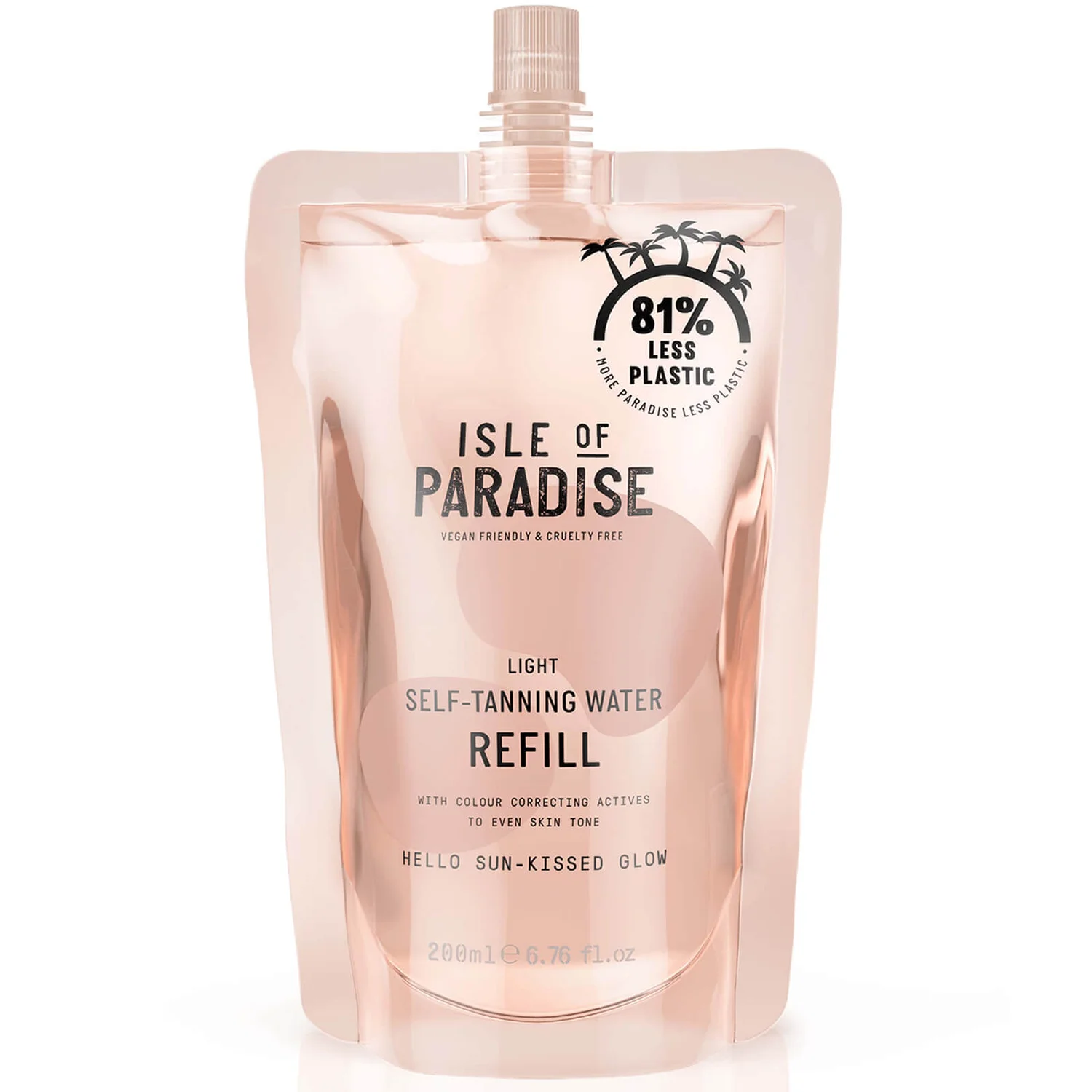 Isle Of Paradise Self-Tanning Water Refill Pouch Light 200ml 1 Isle Of Paradise Self-Tanning Water Refill Pouch Light 200ml